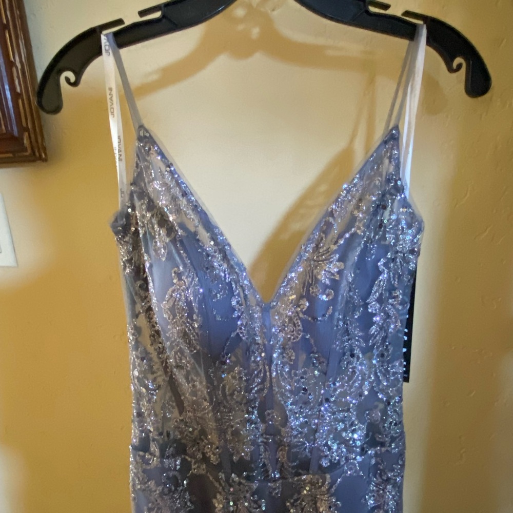 Jovani Sequined Illusion Corset Mermaid Gown - Picture 4 of 8